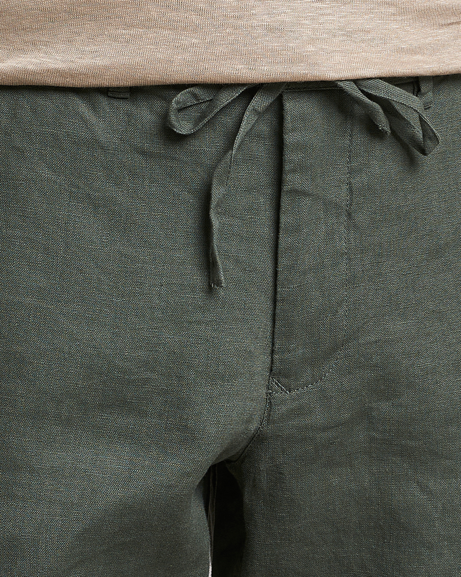 Herren | Shorts | GANT | Relaxed Linen Drawstring Shorts Green Ash