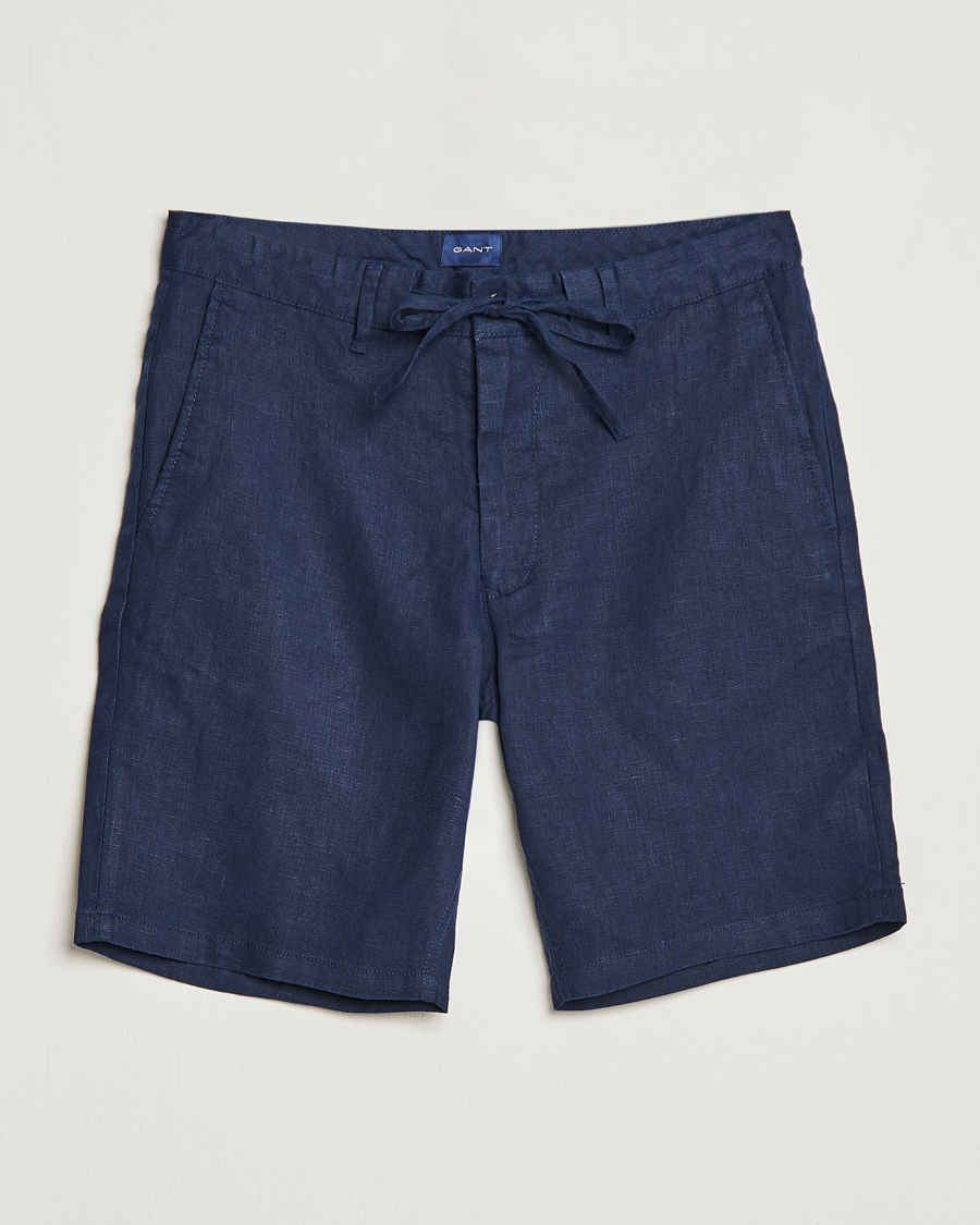 Herren | Shorts | GANT | Relaxed Linen Drawstring Shorts Marine