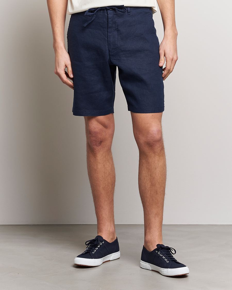 Herren | Shorts | GANT | Relaxed Linen Drawstring Shorts Marine