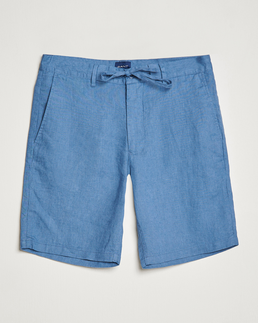Herren | Shorts | GANT | Relaxed Linen Drawstring Shorts Salty Sea Blue