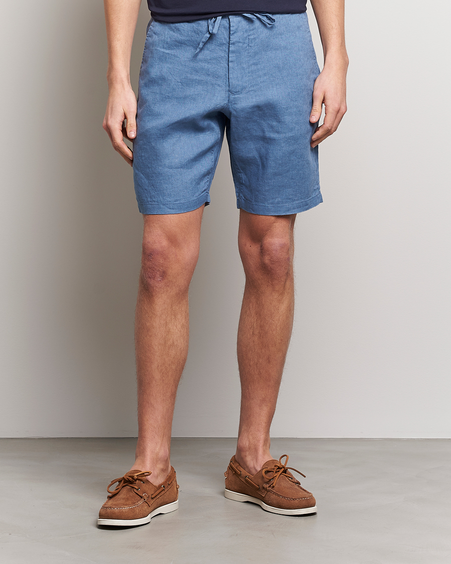 Herren | Shorts | GANT | Relaxed Linen Drawstring Shorts Salty Sea Blue