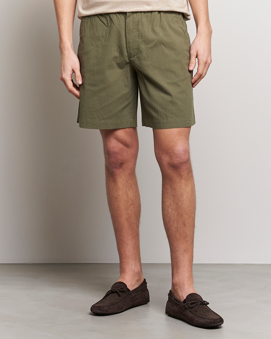 Herren | Shorts | GANT | Seersucker Drawstring Shorts Racing Green