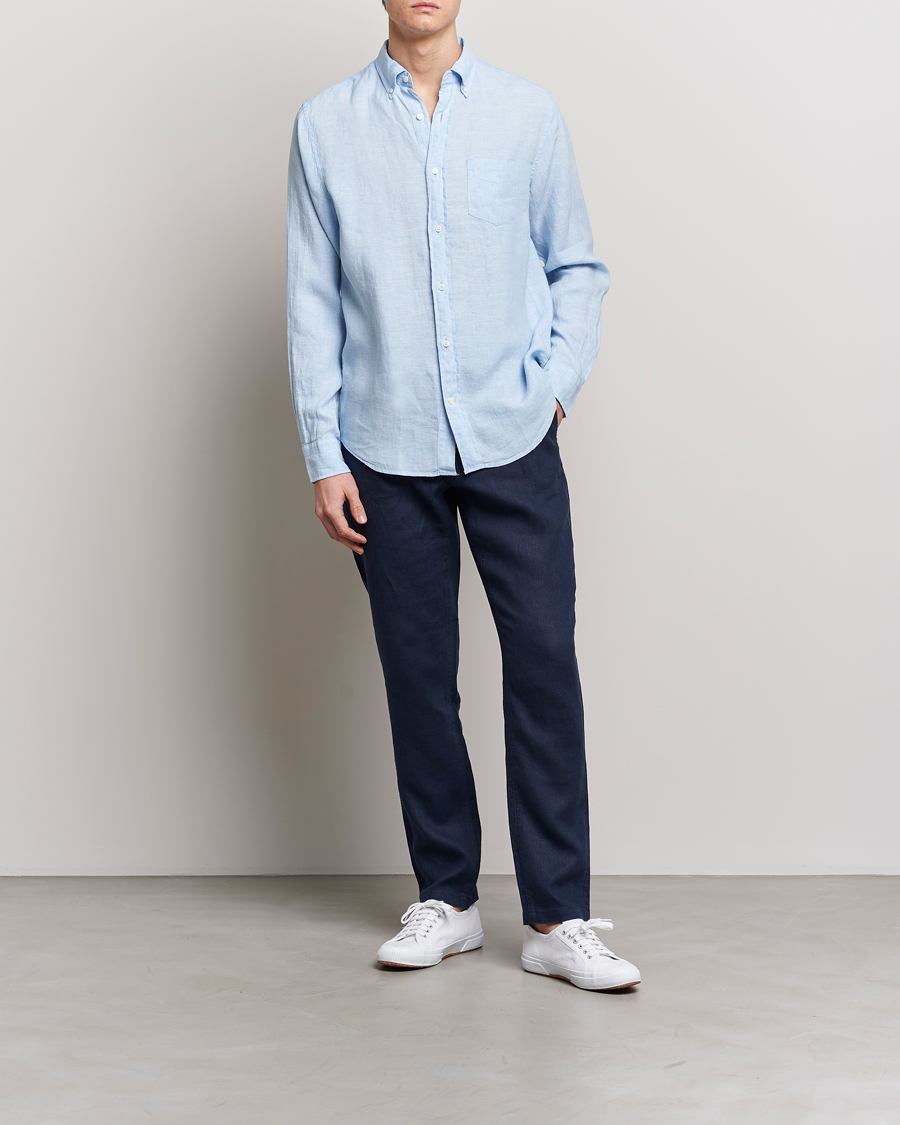 Herren | Hemden | GANT | Regular Fit Linen Shirt Capri Blue