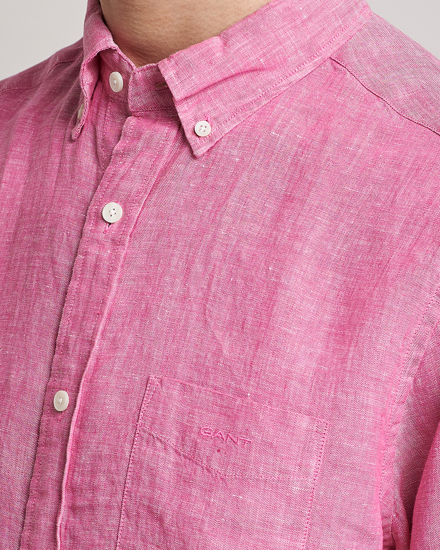Herren | Hemden | GANT | Regular Fit Linen Shirt Pink