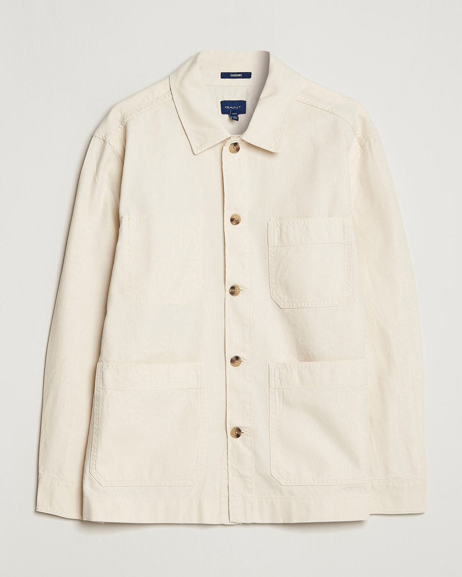 Herren | Hemden | GANT | Garment Dyed Cotton/Linen Overshirt Ecru