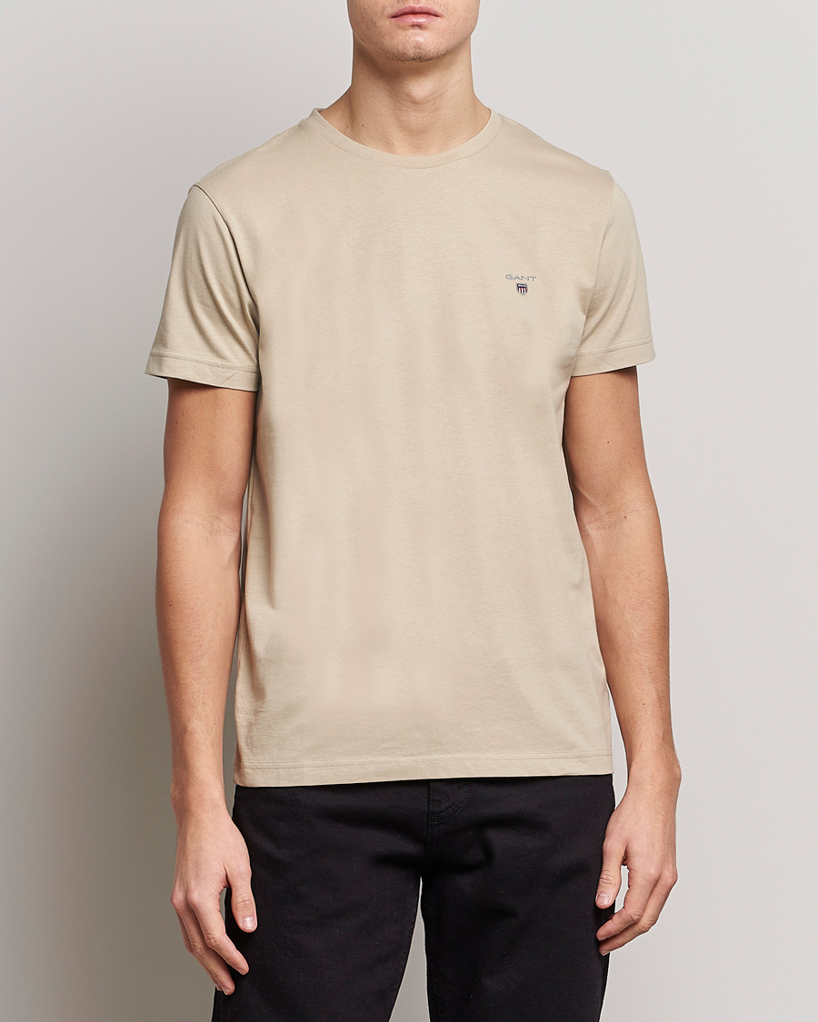 Herren | T-Shirts | GANT | The Original T-Shirt Concrete Beige