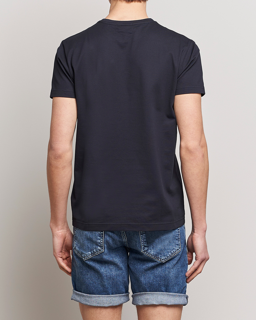 Herren | T-Shirts | GANT | Cotton Pique Crew Neck T-Shirt Black