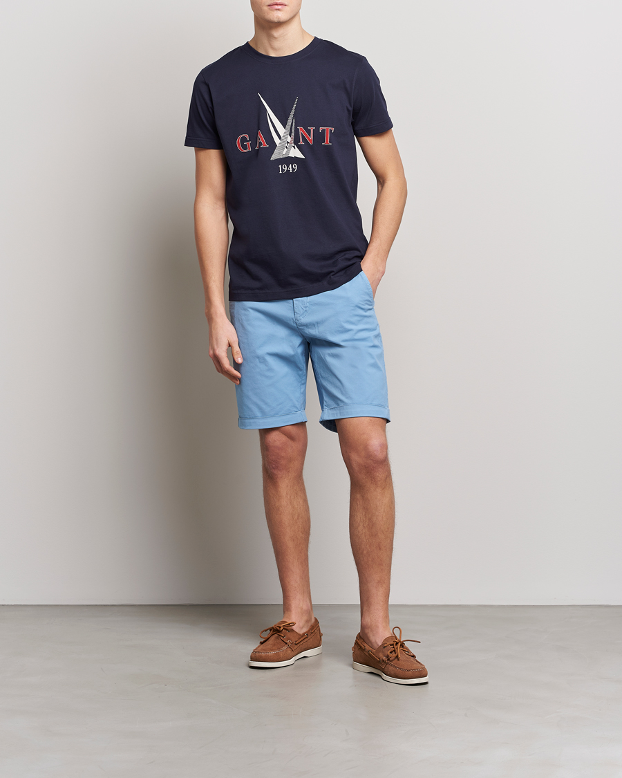 Herren | T-Shirts | GANT | Sailing Logo Crew Neck T-Shirt Evening Blue