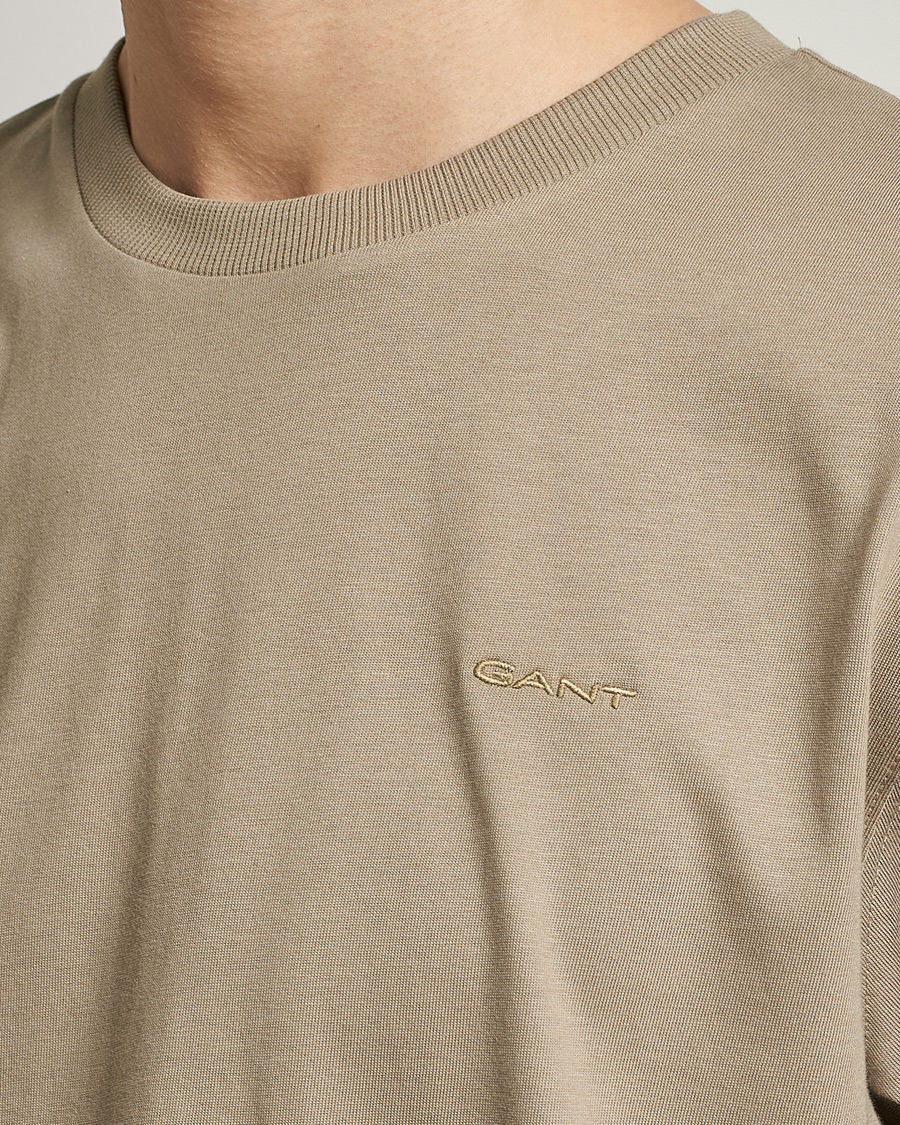Herren | T-Shirts | GANT | Icon Crew Neck T-Shirt Taupe Beige