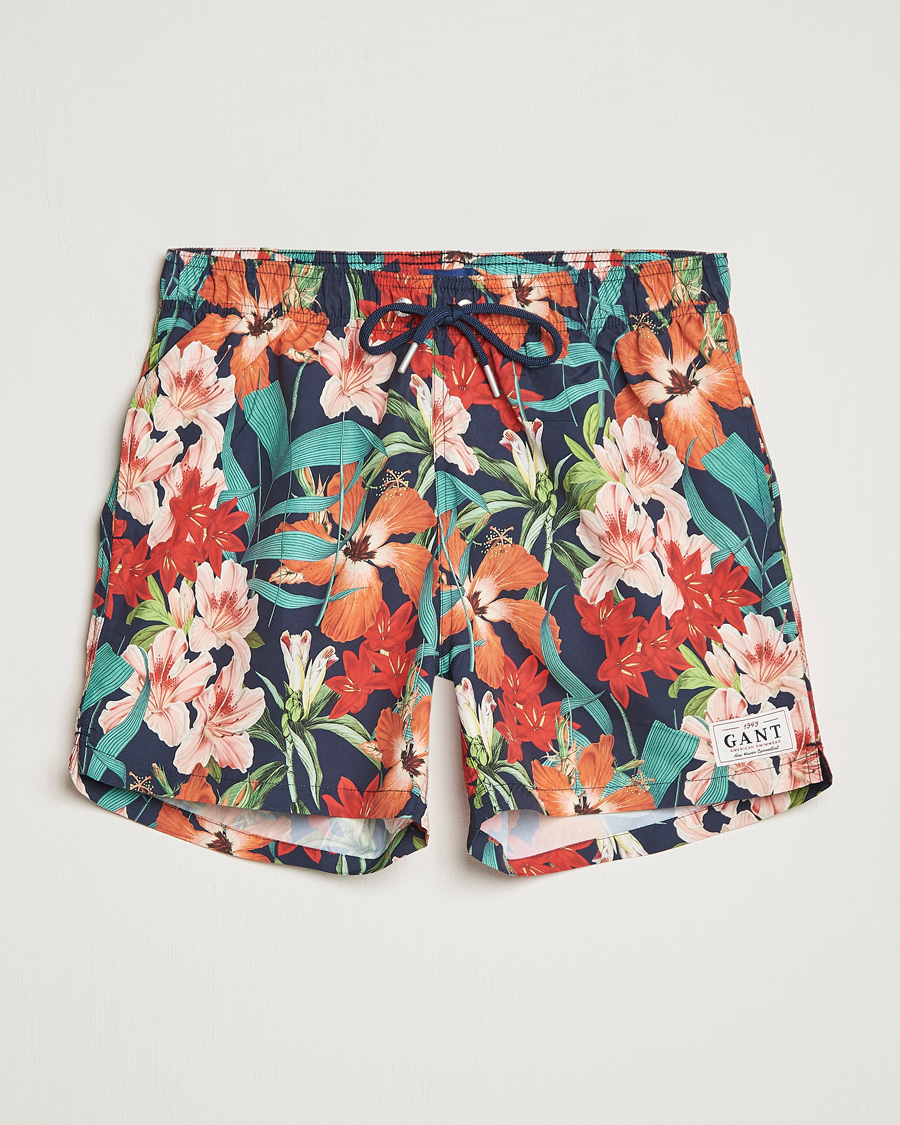 Herren | Badehosen | GANT | Printed Flower Swimshorts Marine Multi