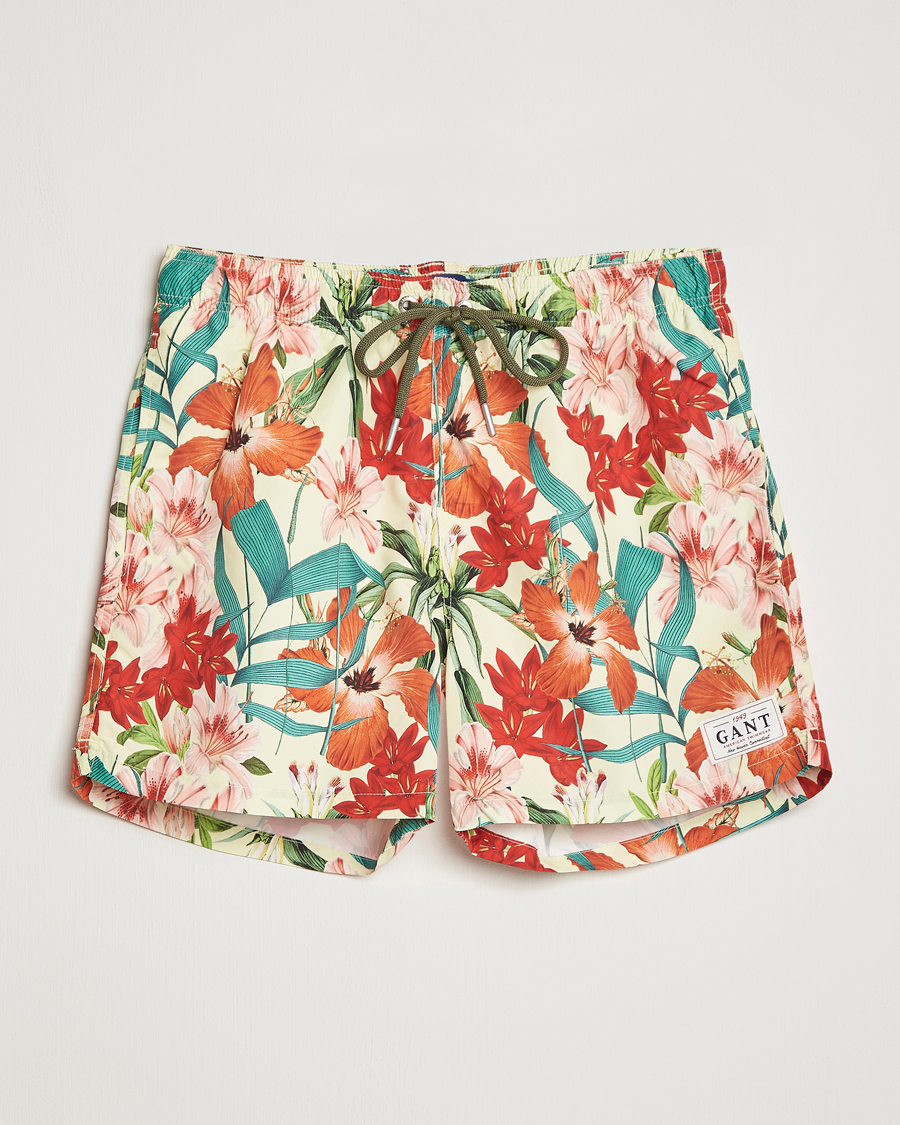 Herren | Badehosen | GANT | Printed Flower Swimshorts Yellow Multi