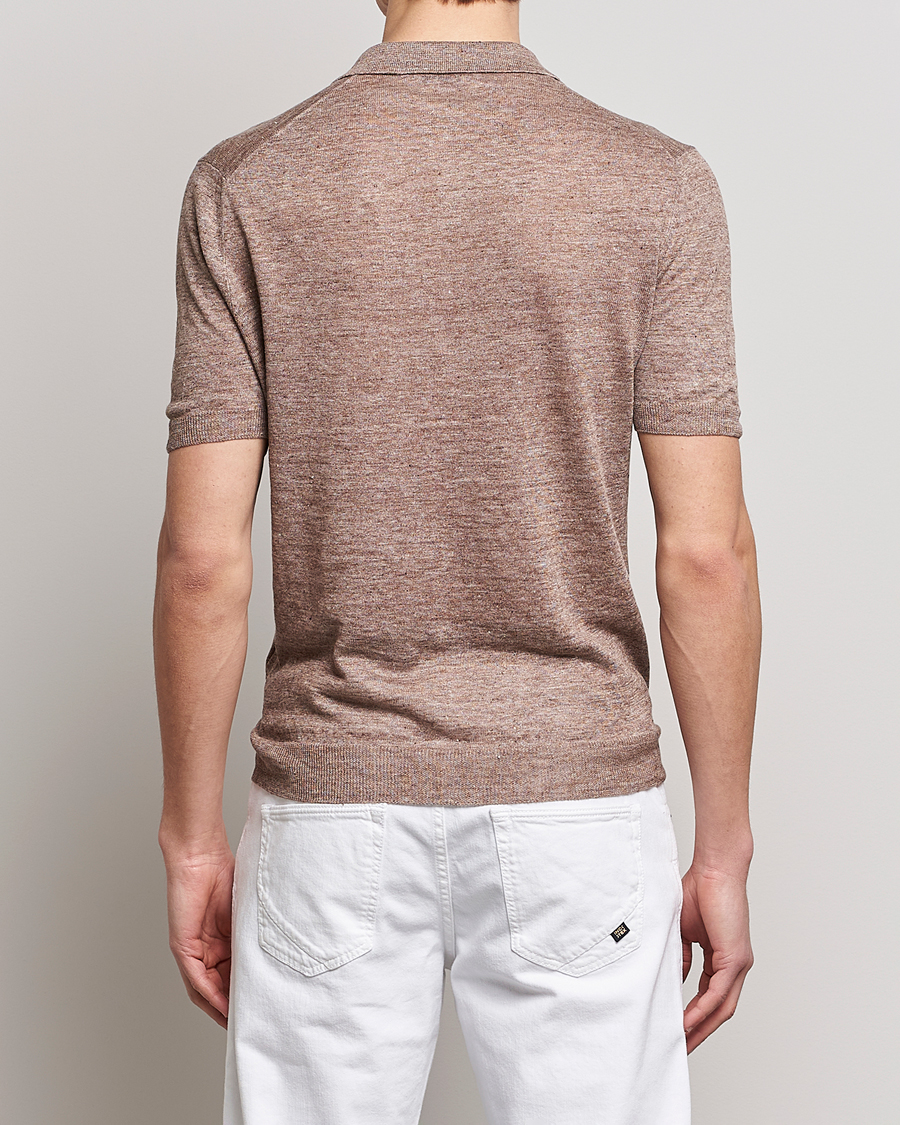 Herren | Poloshirts | Gran Sasso | Knitted Linen Polo Beige Melange