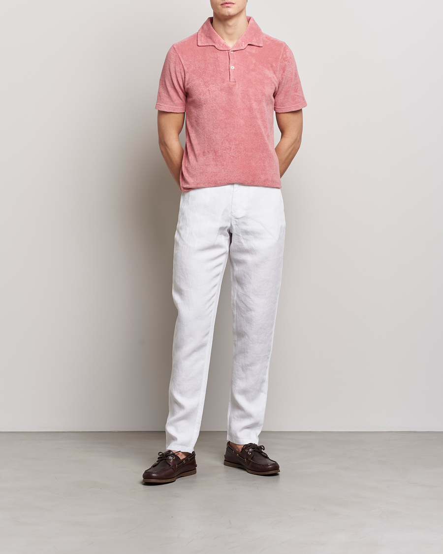 Herren | Poloshirts | Gran Sasso | Cotton Terry Polo Washed Pink