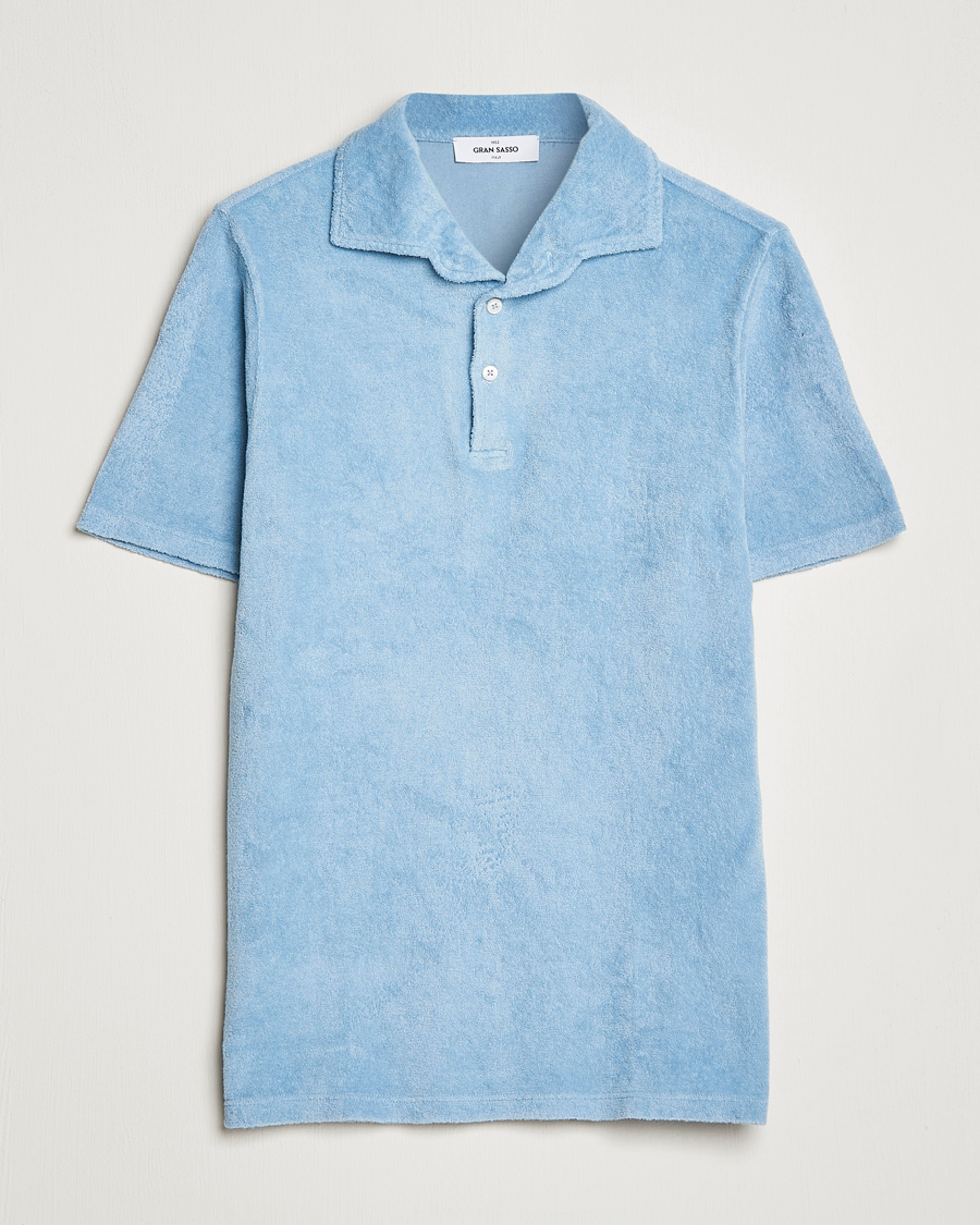 Herren | Poloshirts | Gran Sasso | Cotton Terry Polo Light Blue
