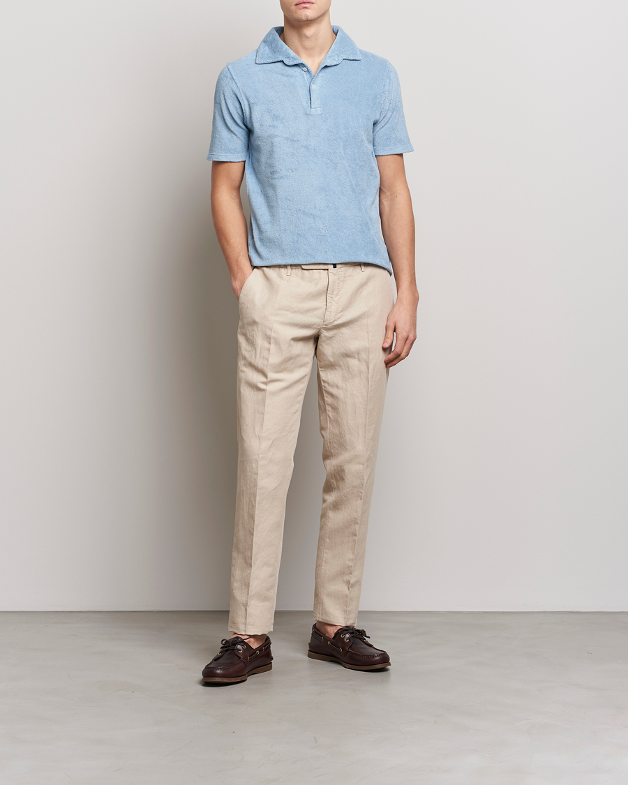 Herren | Poloshirts | Gran Sasso | Cotton Terry Polo Light Blue