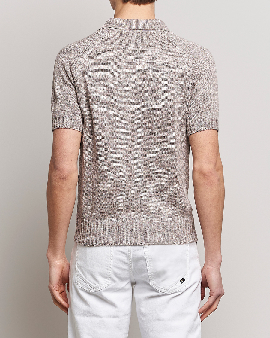 Herren | Poloshirts | Gran Sasso | Cotton/Linen Knitted Polo Beige