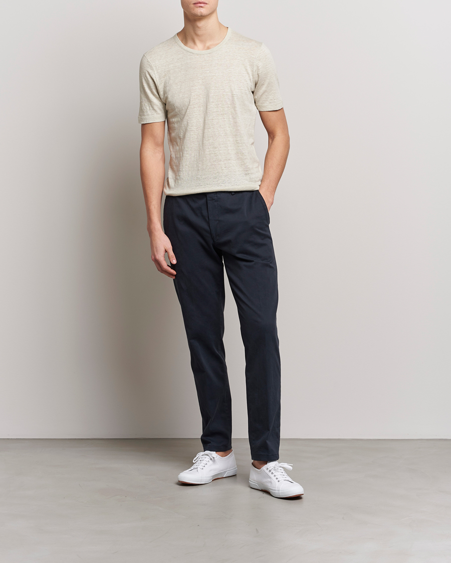Herren | T-Shirts | Gran Sasso | Washed Linen Tee Beige