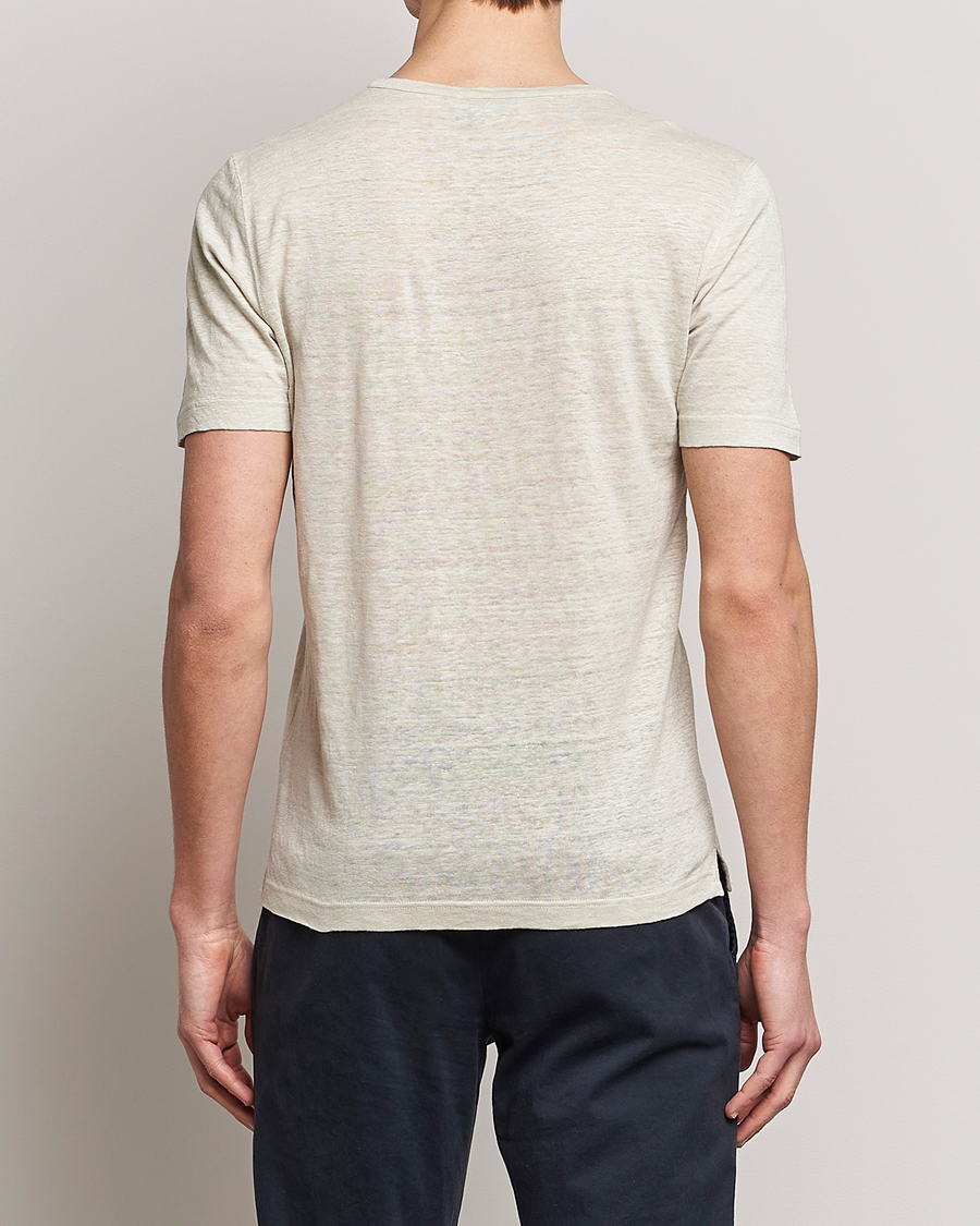 Herren | T-Shirts | Gran Sasso | Washed Linen Tee Beige