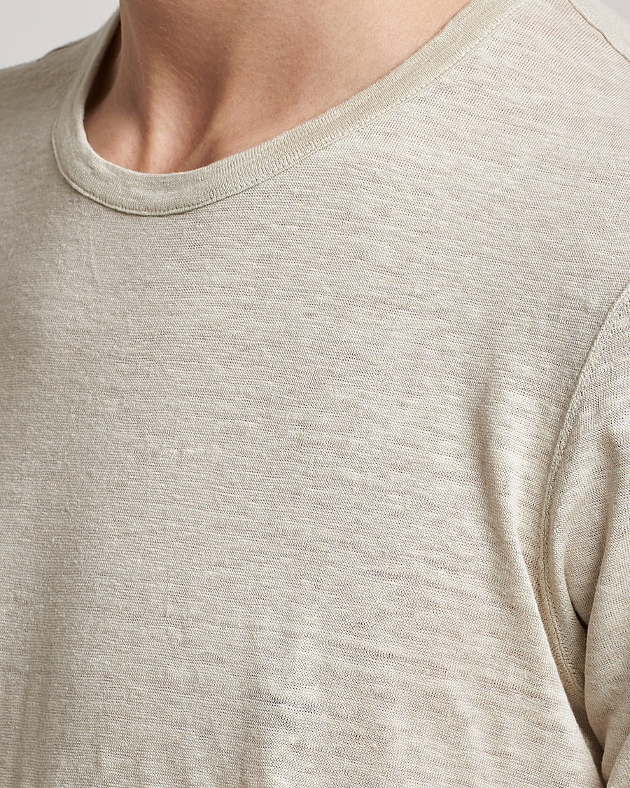 Herren | T-Shirts | Gran Sasso | Washed Linen Tee Beige