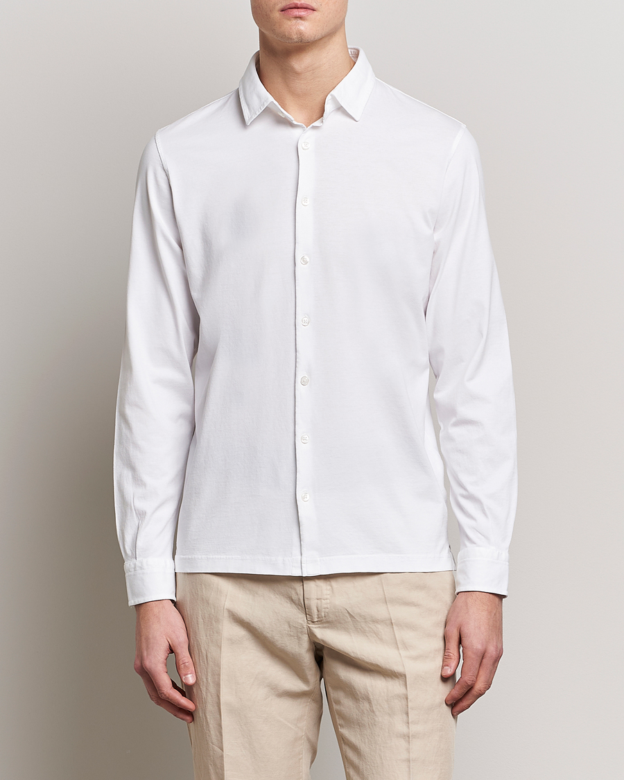 Herren | Hemden | Gran Sasso | Washed Cotton Jersey Shirt White
