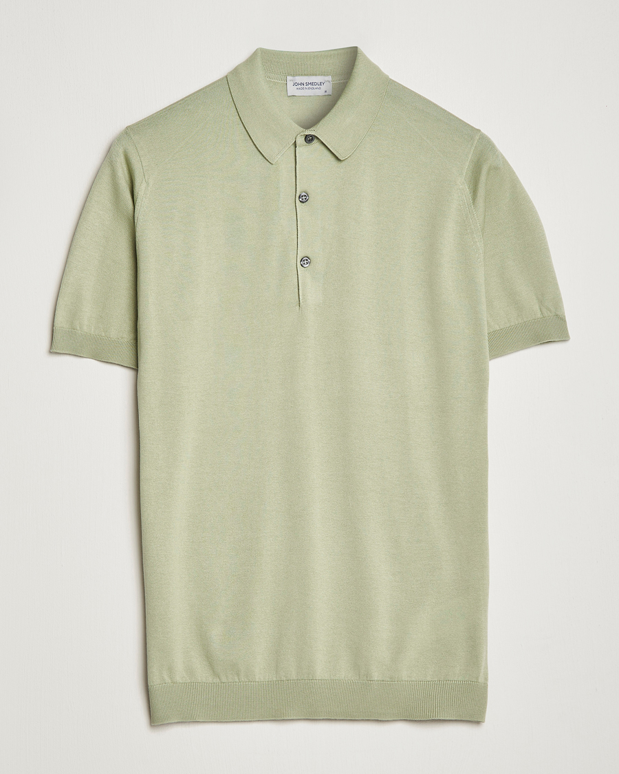 Herren | Poloshirts | John Smedley | Adrian Slim Fit Sea Island Polo Desert Green