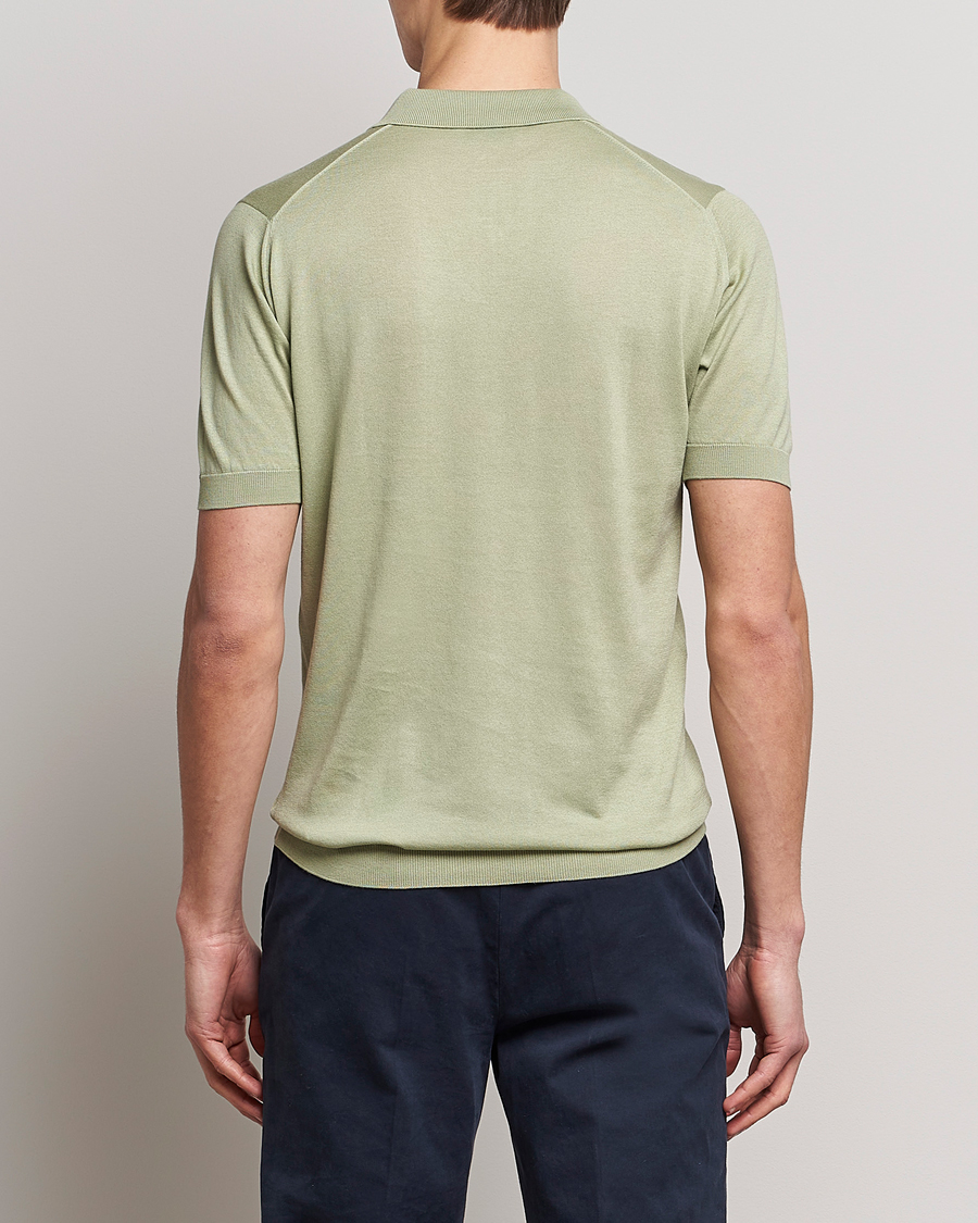 Herren | Poloshirts | John Smedley | Adrian Slim Fit Sea Island Polo Desert Green