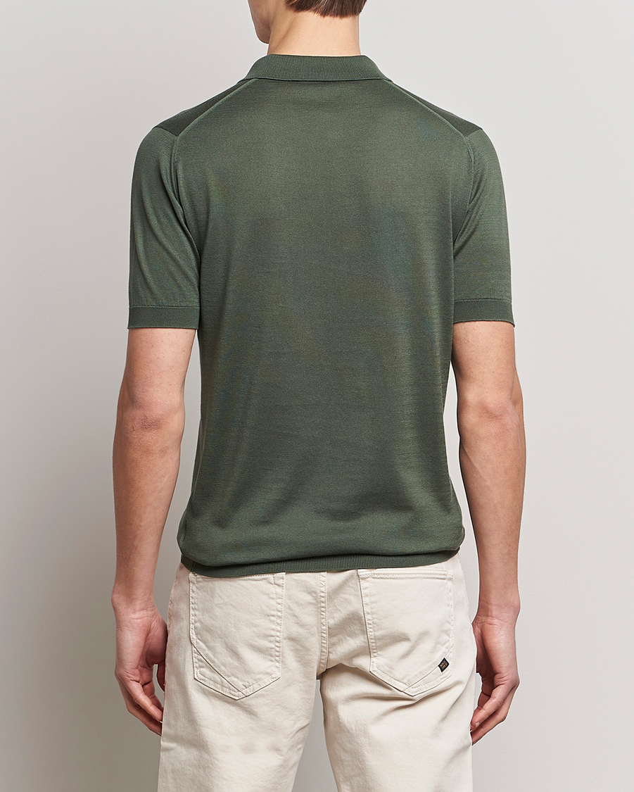 Herren | Poloshirts | John Smedley | Adrian Slim Fit Sea Island Polo Palm Green