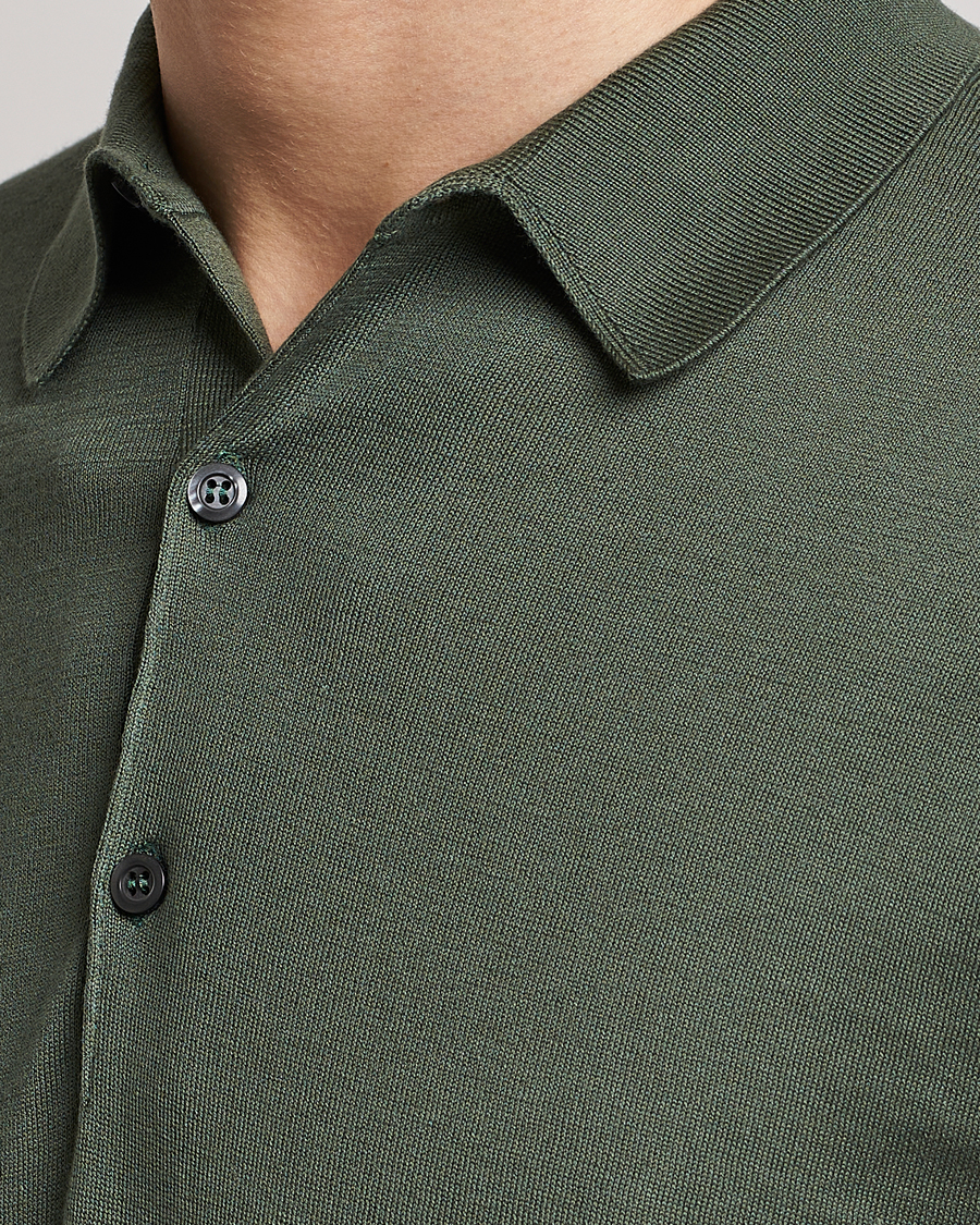 Herren | Poloshirts | John Smedley | Adrian Slim Fit Sea Island Polo Palm Green
