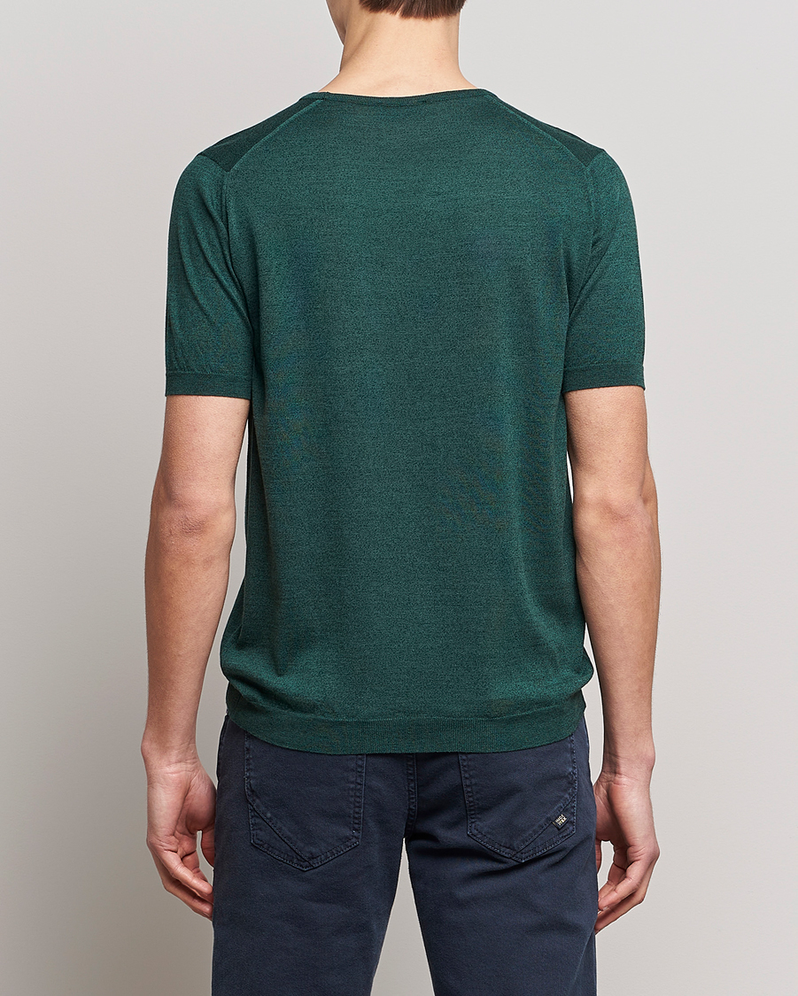 Herren | T-Shirts | John Smedley | Belden Wool/Cotton T-Shirt Bottle Green