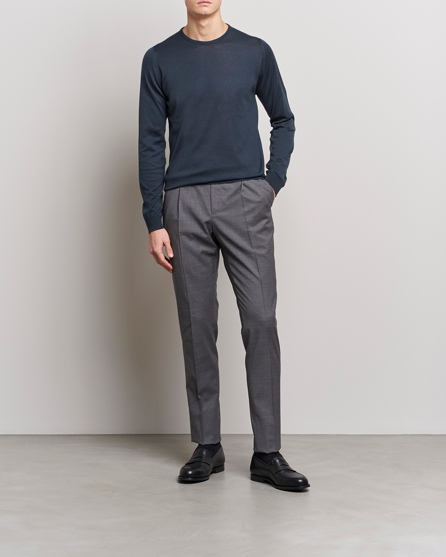 Herren | Pullover | John Smedley | Hatfield Sea Island Crew Neck Granite