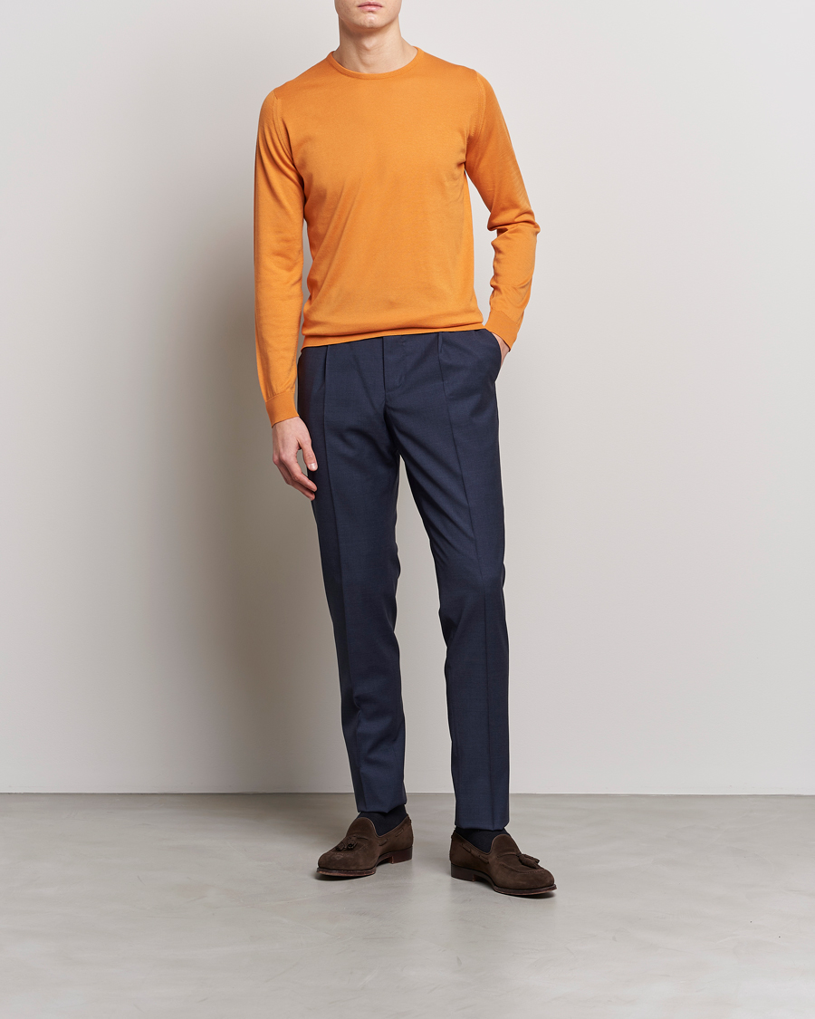 Herren | Pullover | John Smedley | Hatfield Sea Island Crew Neck Mandarin Orange