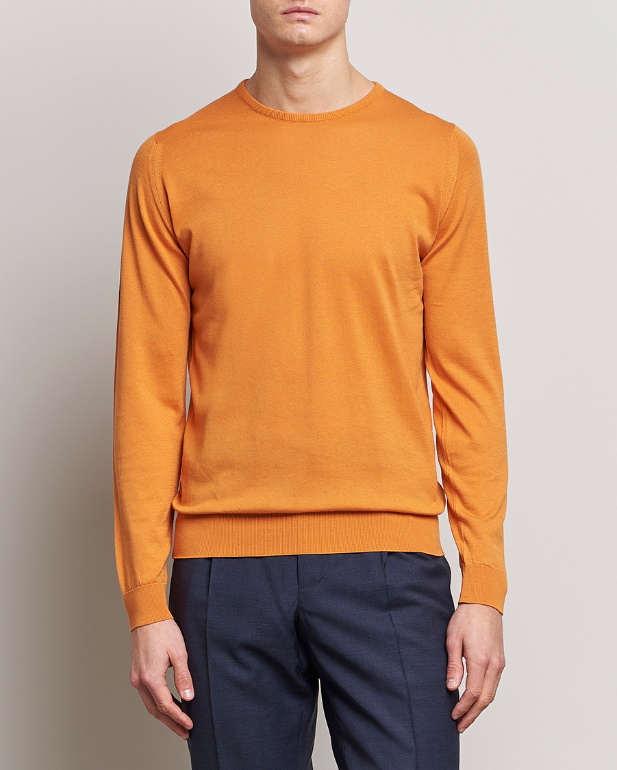 Herren | Pullover | John Smedley | Hatfield Sea Island Crew Neck Mandarin Orange
