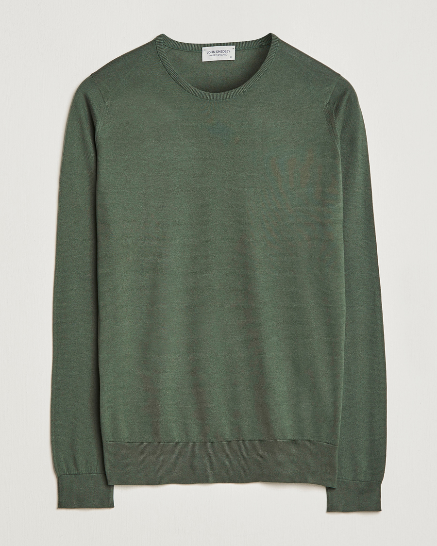 Herren | Pullover | John Smedley | Hatfield Sea Island Crew Neck Palm Green