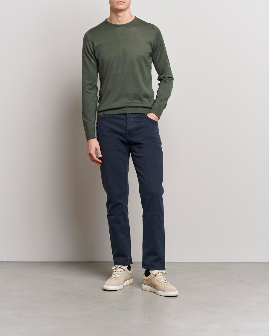 Herren | Pullover | John Smedley | Hatfield Sea Island Crew Neck Palm Green