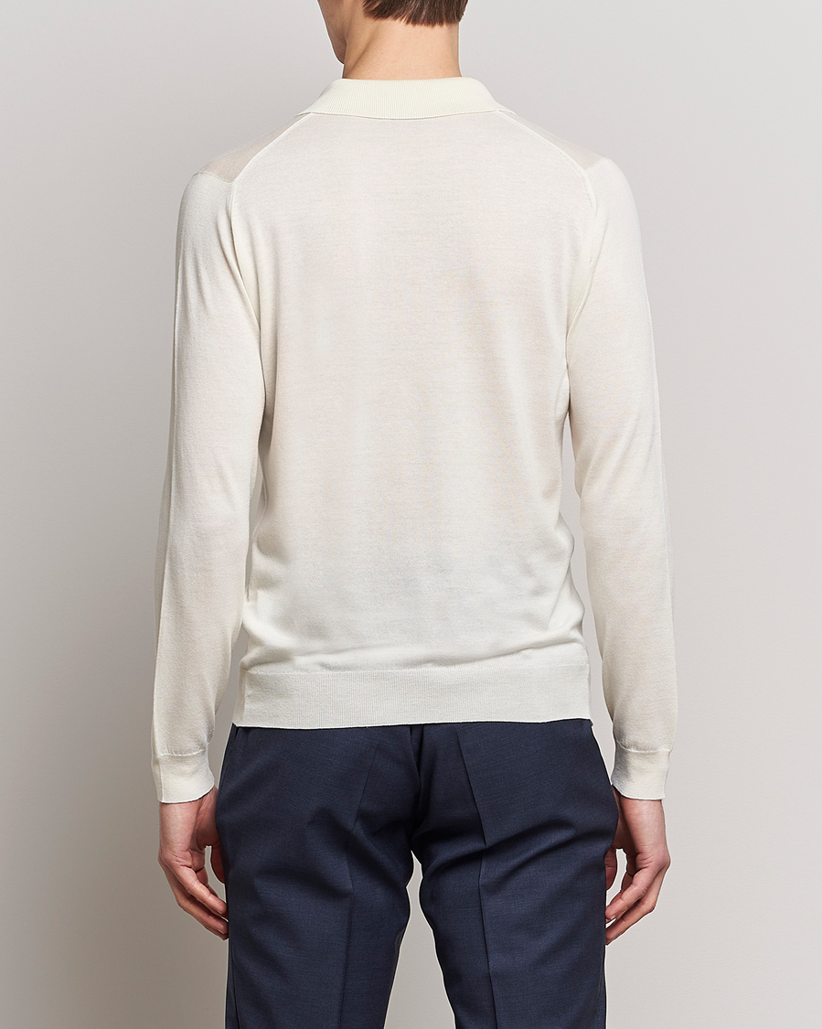 Herren | Pullover | John Smedley | Belper Wool/Cotton Polo Pullover Latte