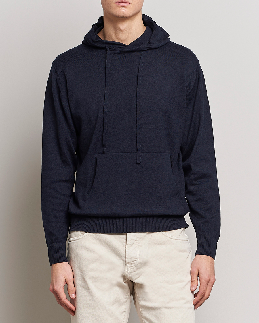 Herren | Pullover | John Smedley | Sundown Sea Island Hoodie Navy