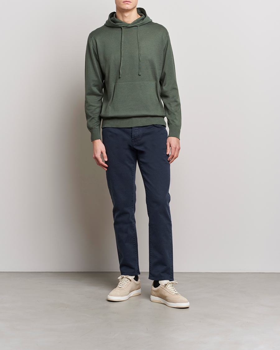 Herren | Pullover | John Smedley | Sundown Sea Island Hoodie Palm Green