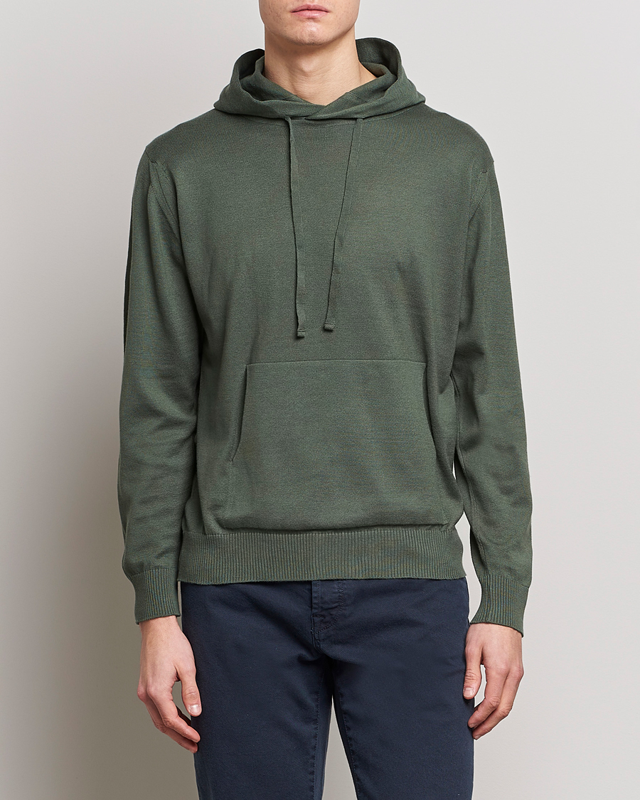 Herren | Pullover | John Smedley | Sundown Sea Island Hoodie Palm Green