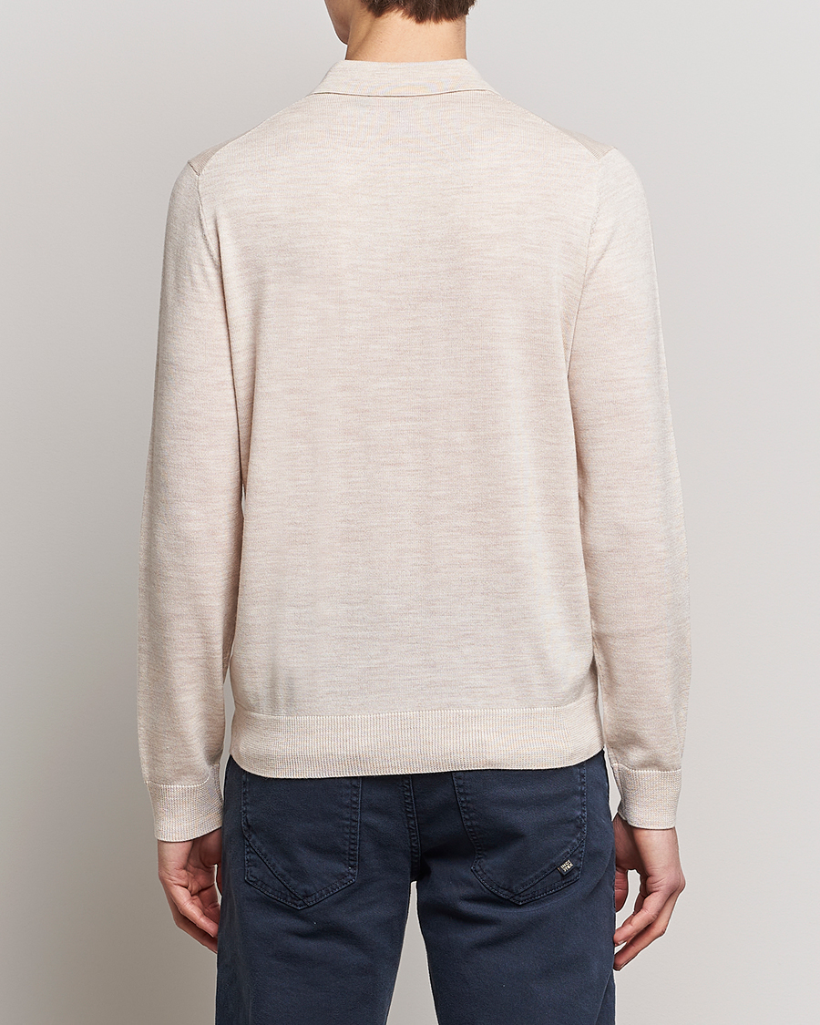 Herren | Pullover | Morris | Merino Knitted Polo Beige