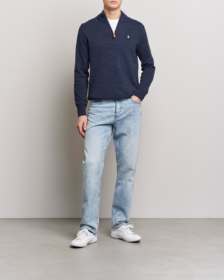 Herren | Pullover | Morris | Randall Cotton Half Zip Navy