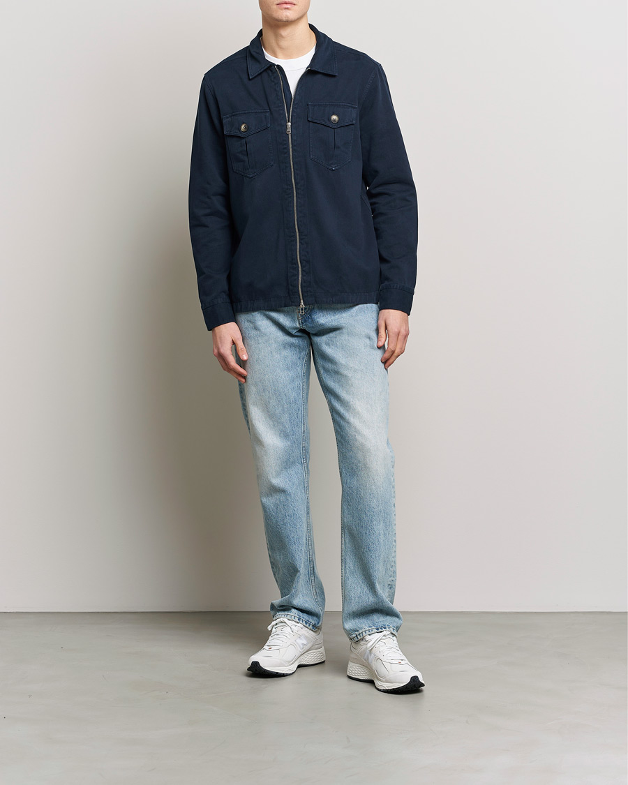 Herren | Hemden | Morris | Brayden Zip Overshirt Old Blue