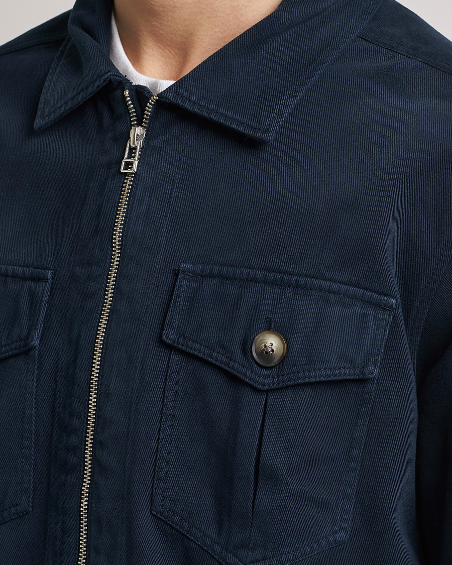 Herren | Hemden | Morris | Brayden Zip Overshirt Old Blue