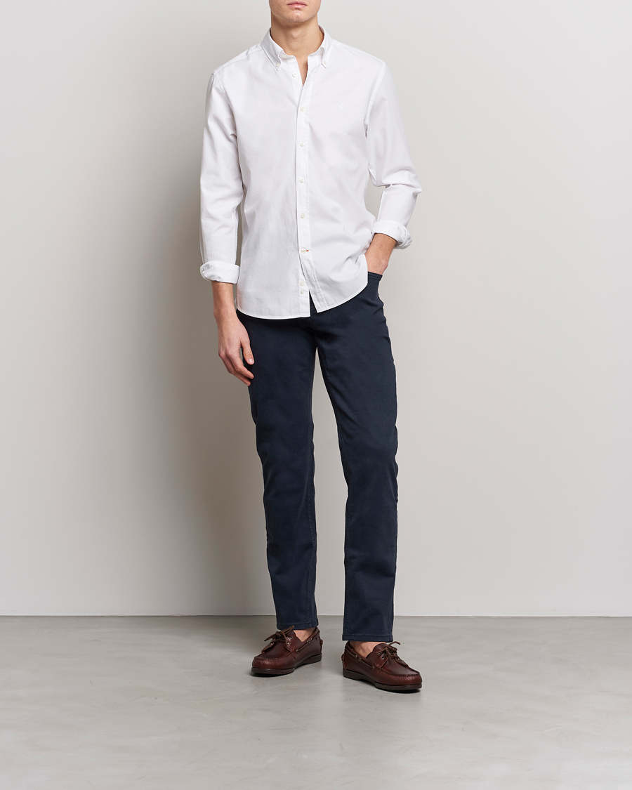 Herren | Hemden | Morris | Structured Washed Button Down Shirt White