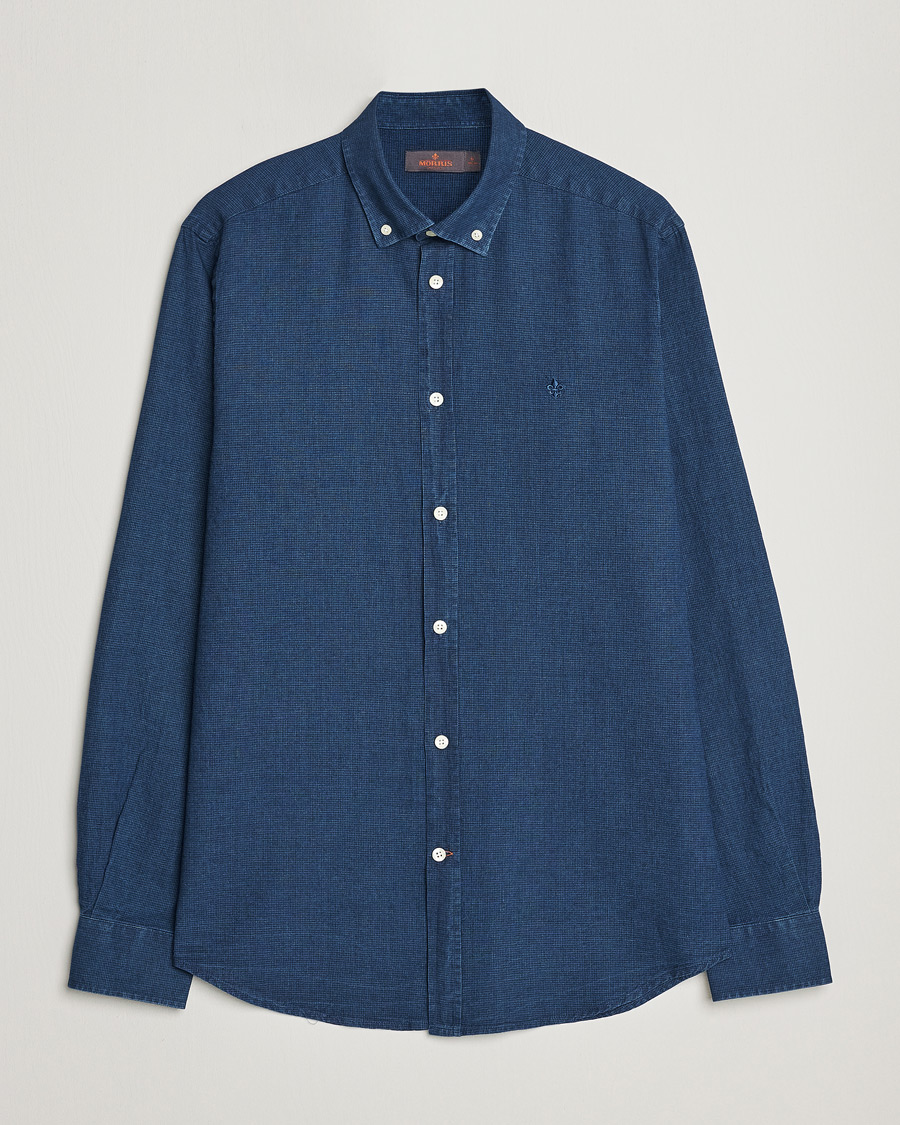 Herren | Hemden | Morris | Cotton /Linen Indigo Button Down Shirt Dark Blue