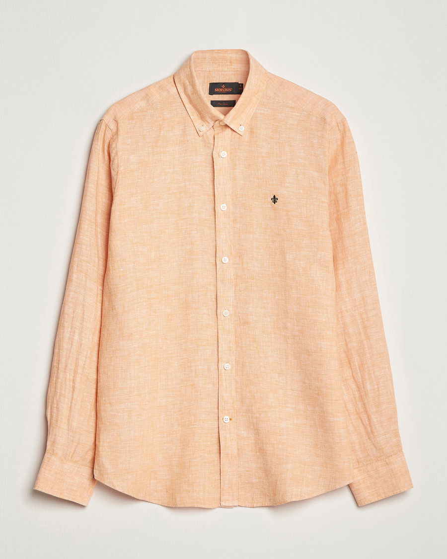 Herren | Hemden | Morris | Douglas Button Down Linen Shirt Orange