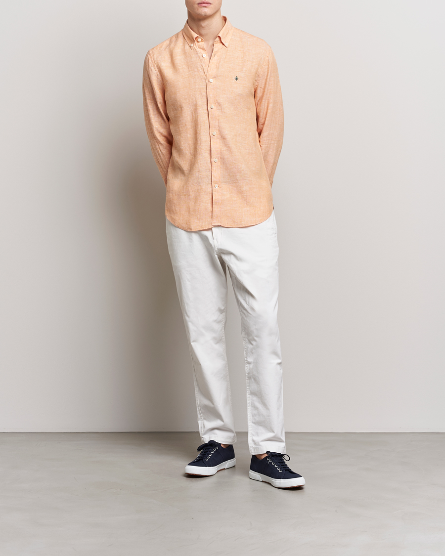 Herren | Hemden | Morris | Douglas Button Down Linen Shirt Orange