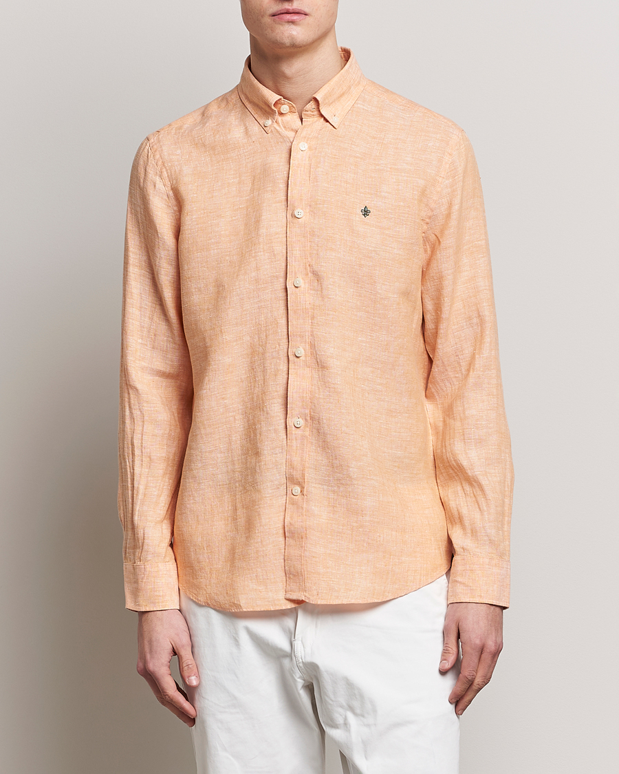 Herr |  | Morris | Douglas Linen Button Down Shirt Orange