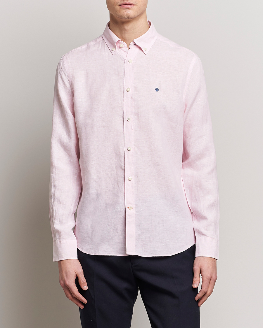 Herren | Leinenhemden | Morris | Douglas Linen Button Down Shirt Pink