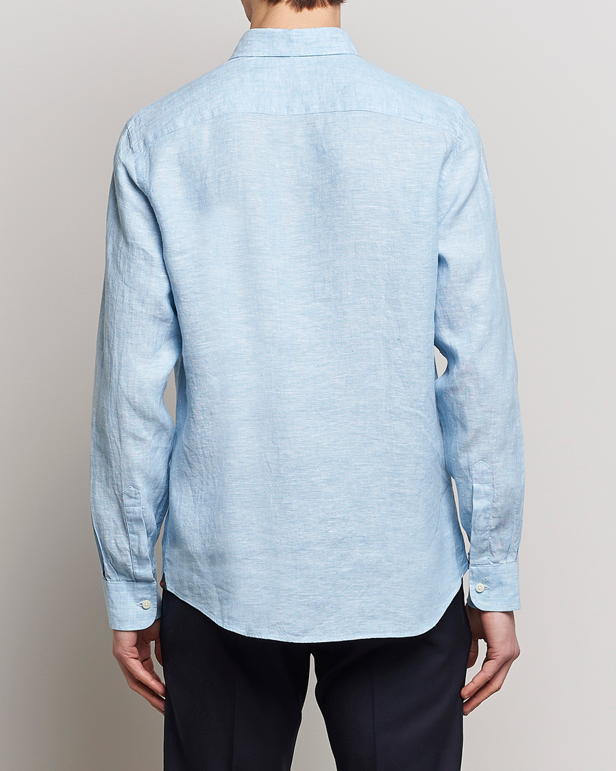 Herren | Hemden | Morris | Douglas Linen Button Down Shirt Light Blue