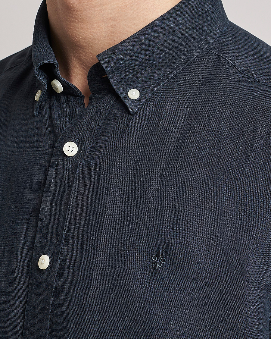 Herren | Hemden | Morris | Douglas Button Down Linen Shirt Navy